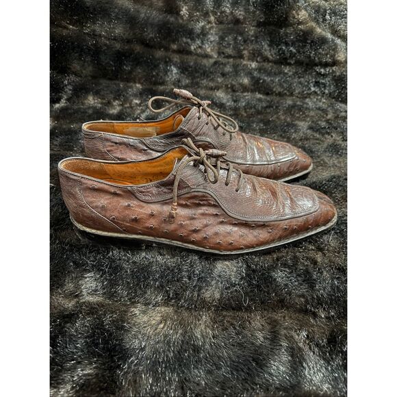 Mezlan derby ostrich leather size 9 professional dress shoes business